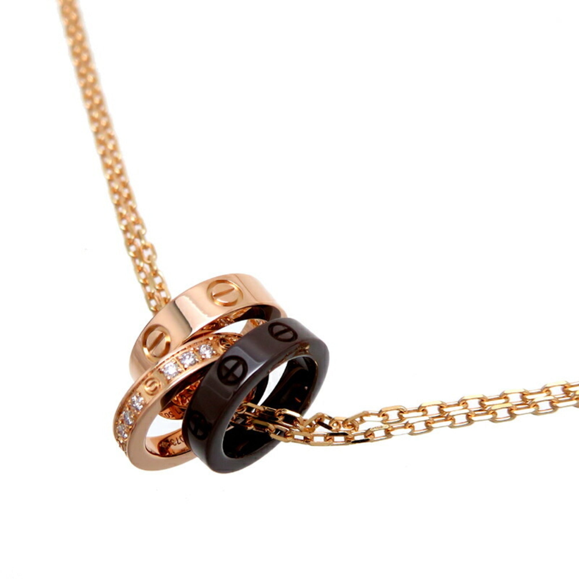 Love Pendant Necklace Rose Gold with Diamond