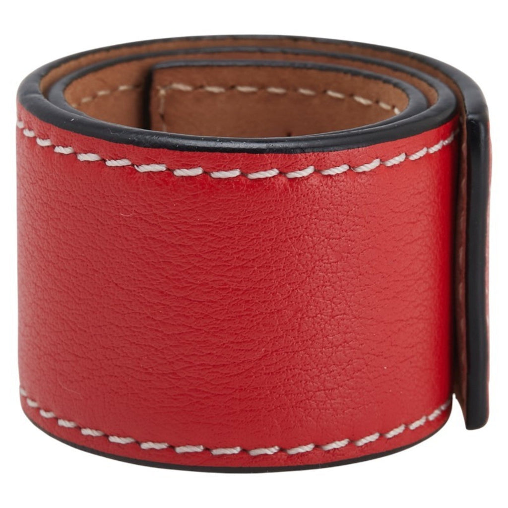 Anagram Slap Bracelet Leather Small Red