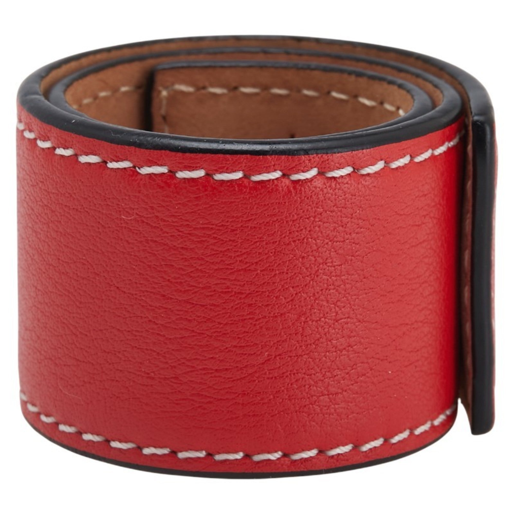 Anagram Slap Bracelet Leather Small Red