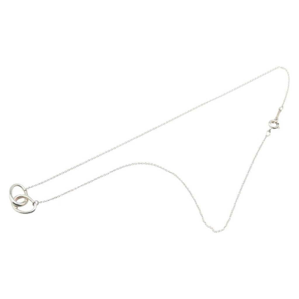Double Loop Pendant Necklace Sterling Silver