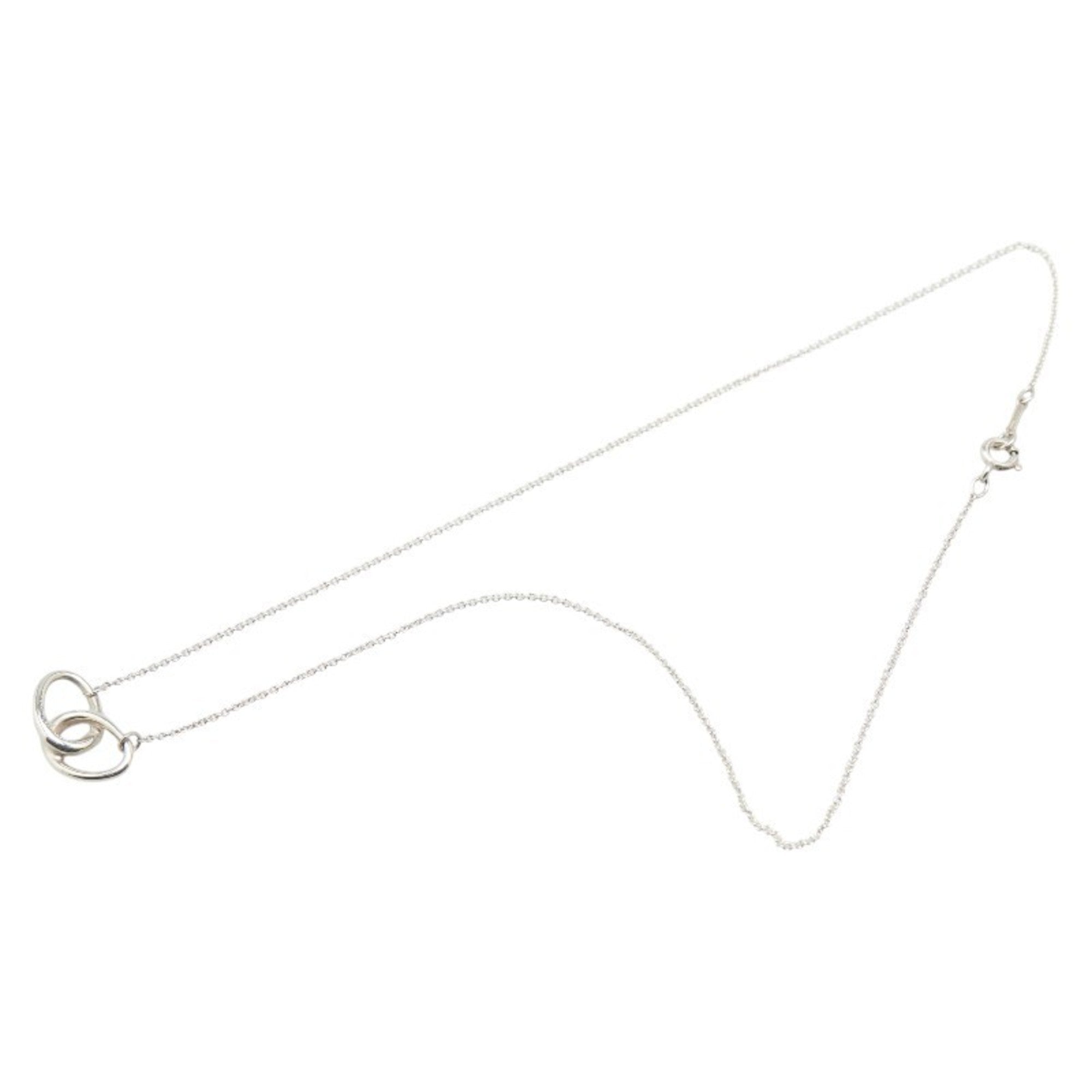 Double Loop Pendant Necklace Sterling Silver