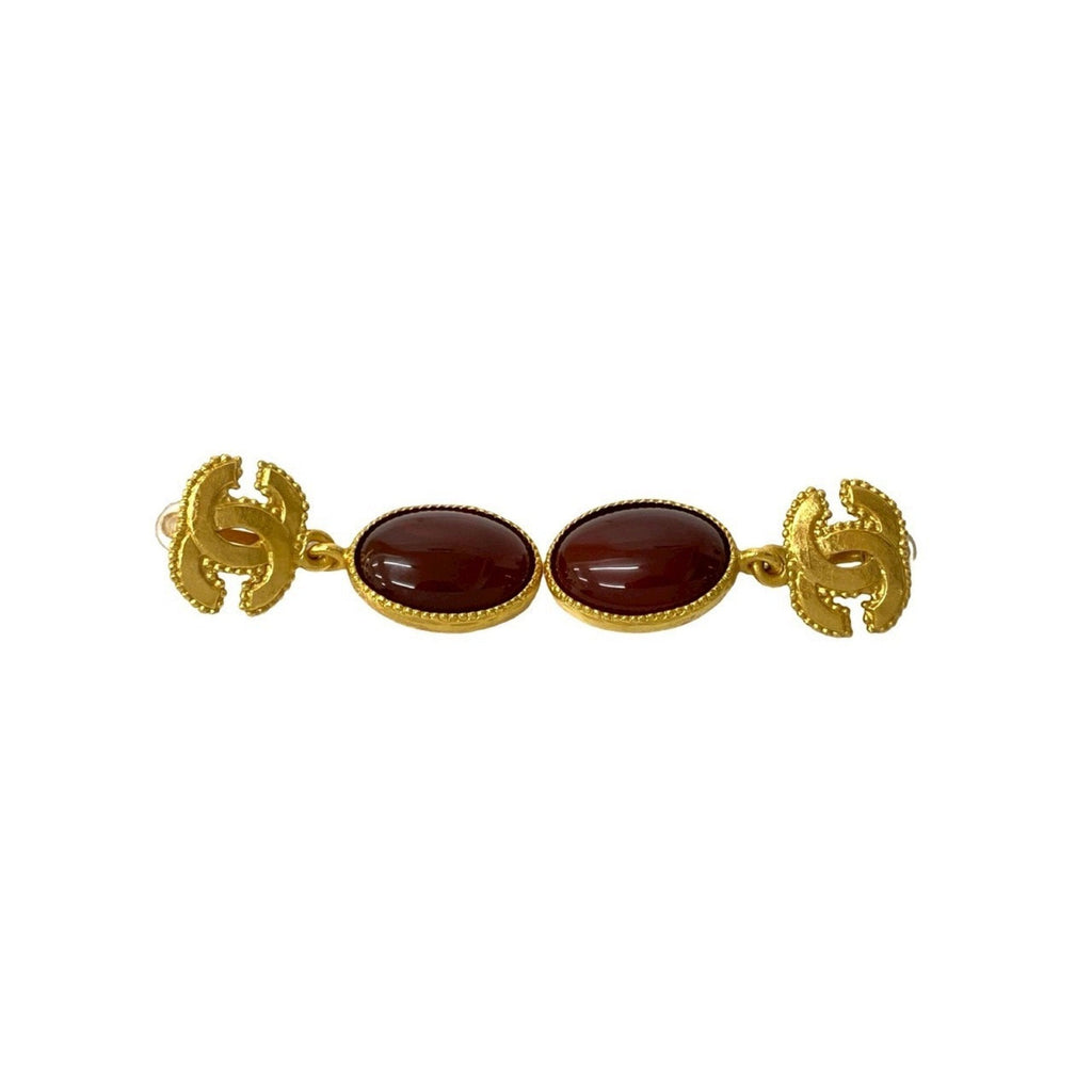 CC Logo Clip-On Earrings Metal Gold-Tone Metal