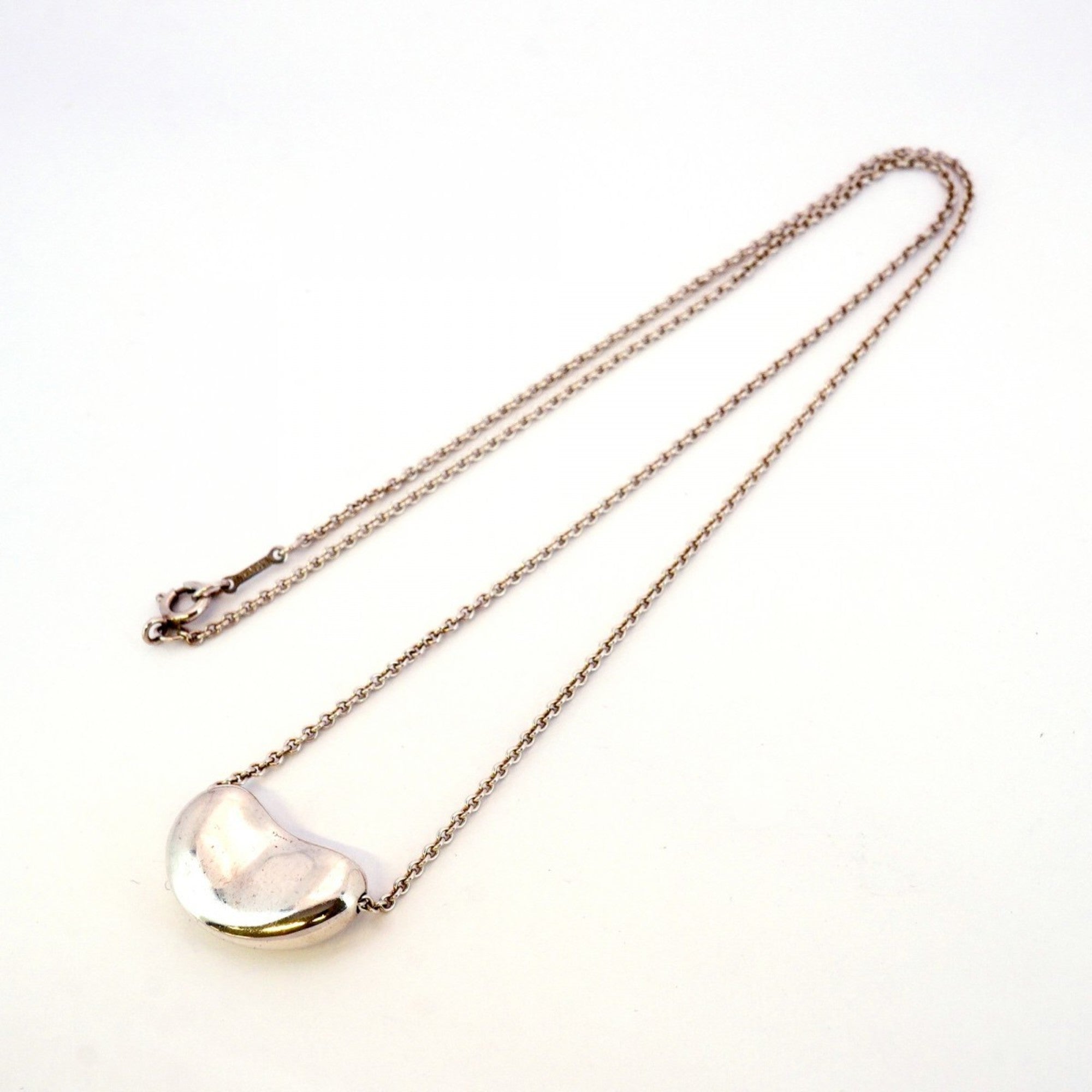 Bean Pendant Necklace Sterling Silver 12.8mm