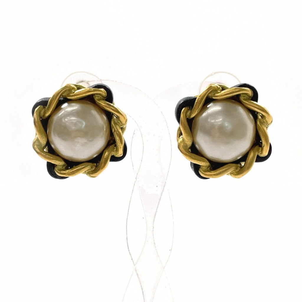 Clip-On Earrings Pearl Clip-On Gold-Tone Metal