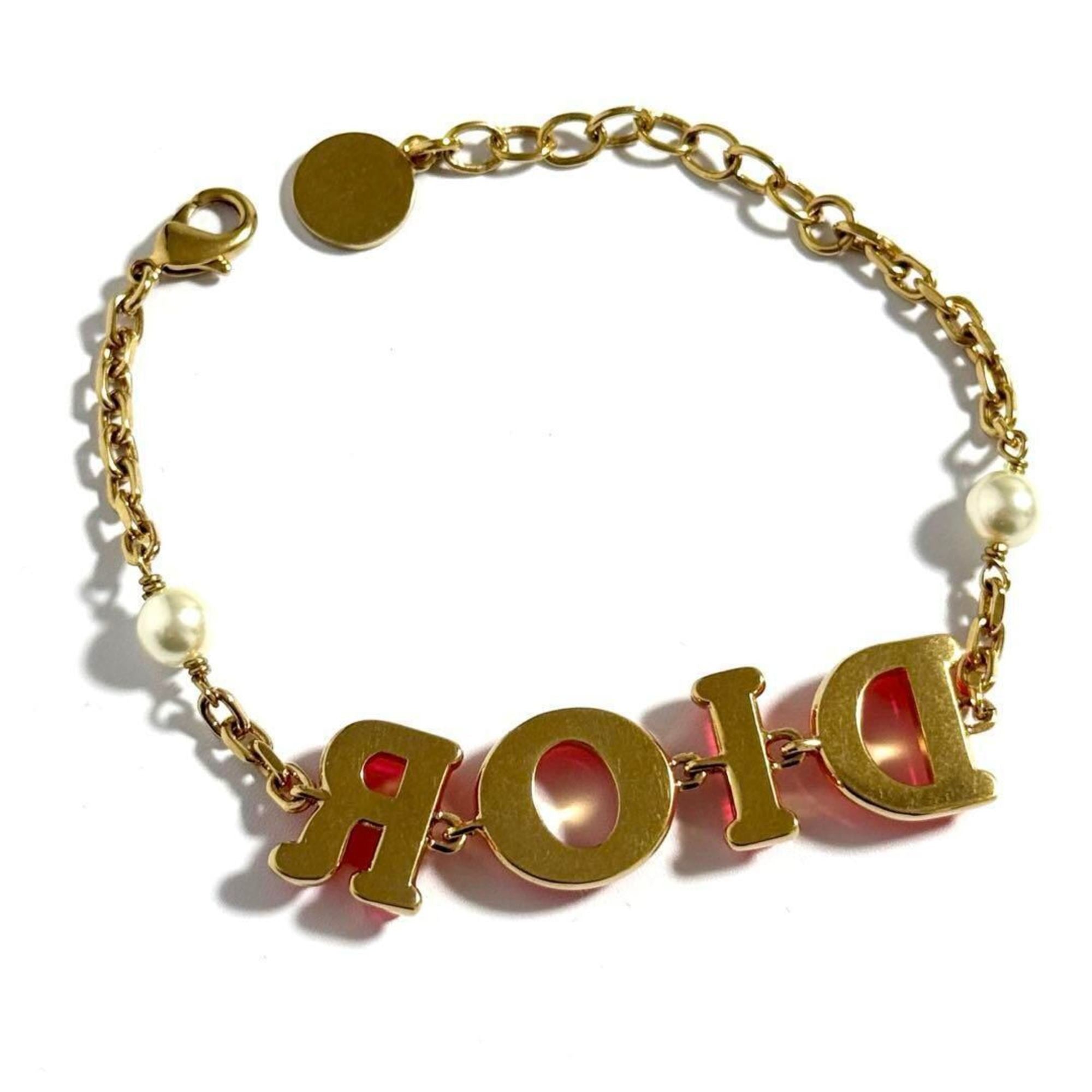 Bracelet Artificial Pearl and Metal Orange