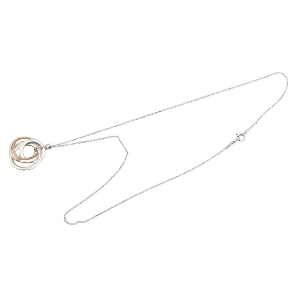 Interlocking Circle Pendant Necklace Sterling Silver