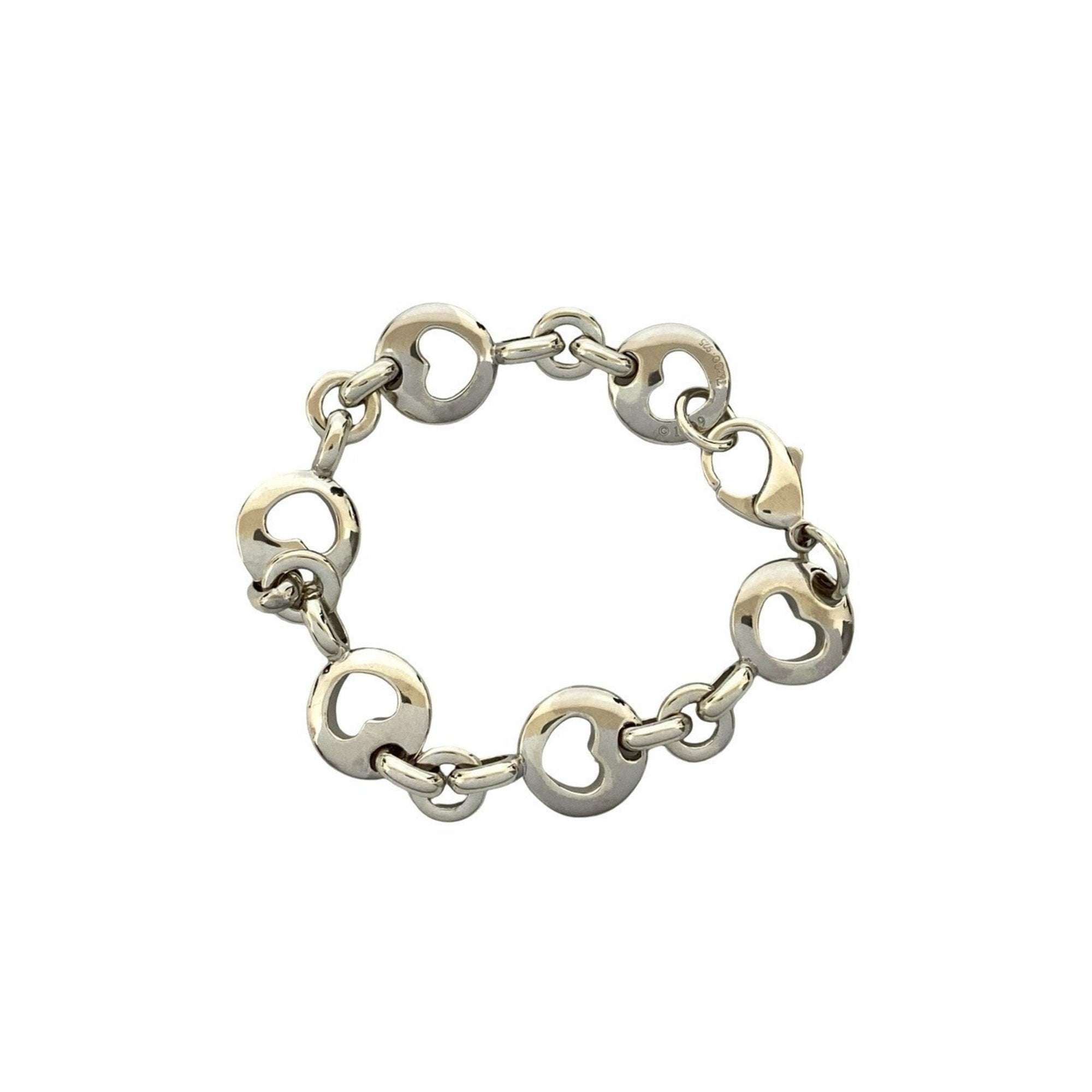 Pierced Heart Motif Bracelet Sterling Silver