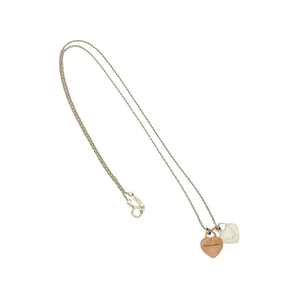 Return to Double Heart Pendant Necklace Metal and Sterling Silver
