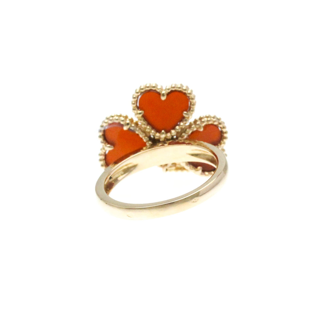 Sweet Alhambra Ring 18K Rose Gold and Carnelian