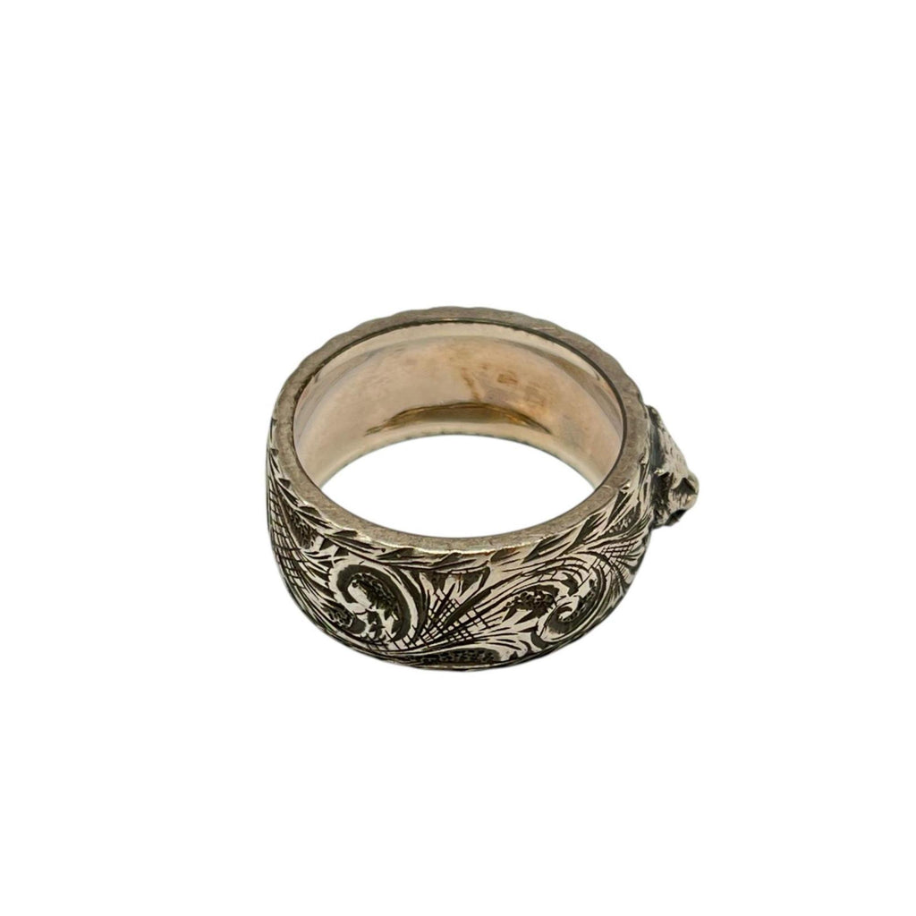 Cat Head Ring Sterling Silver