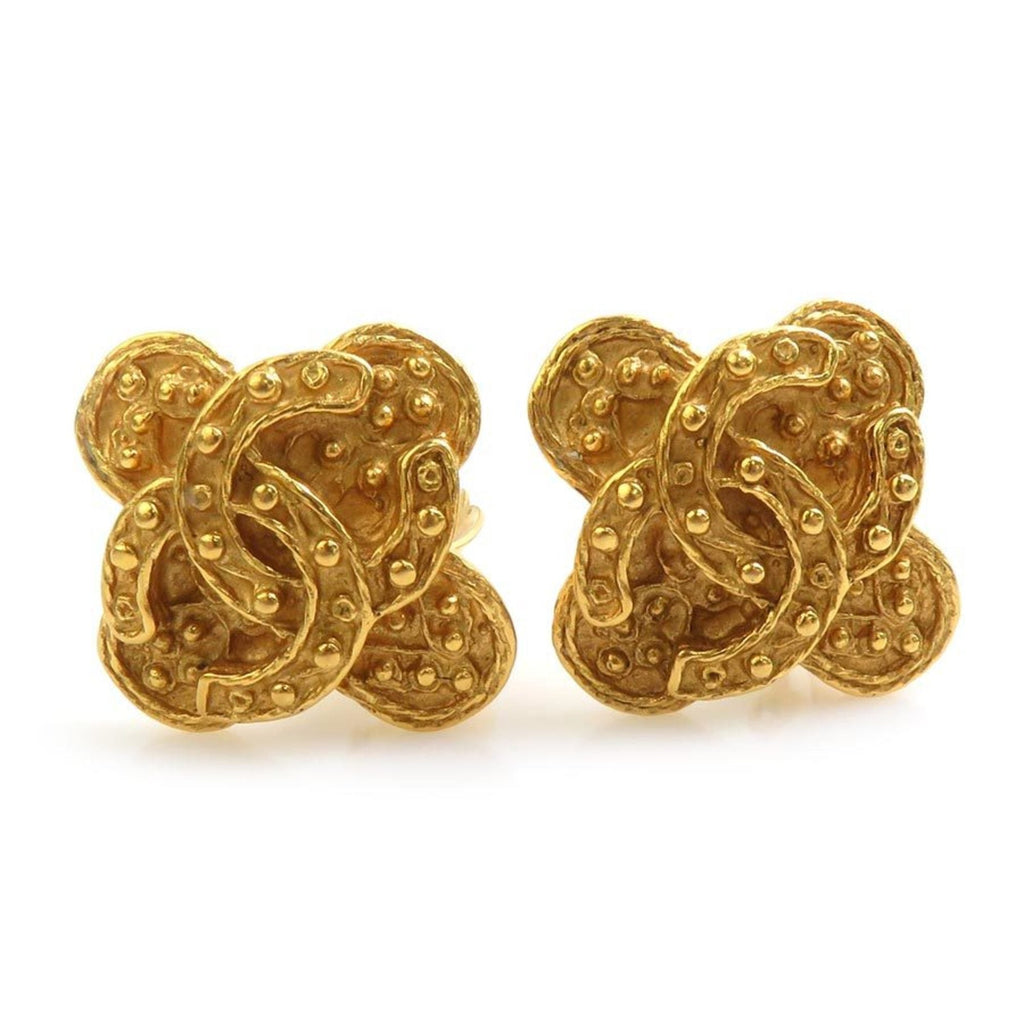 CC Logo Clip-On Earrings Gold-Tone Metal Gold-Tone Metal