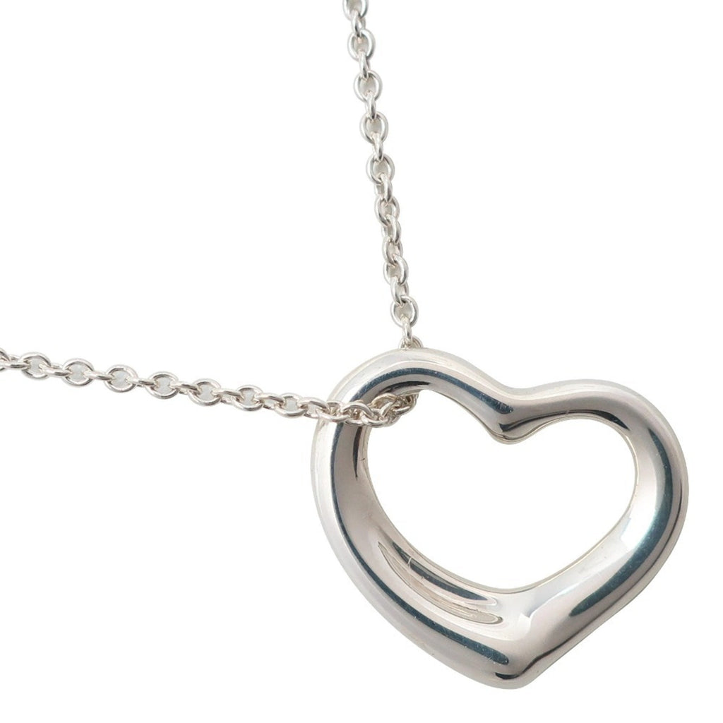 Open Heart Pendant Necklace Sterling Silver 14mm