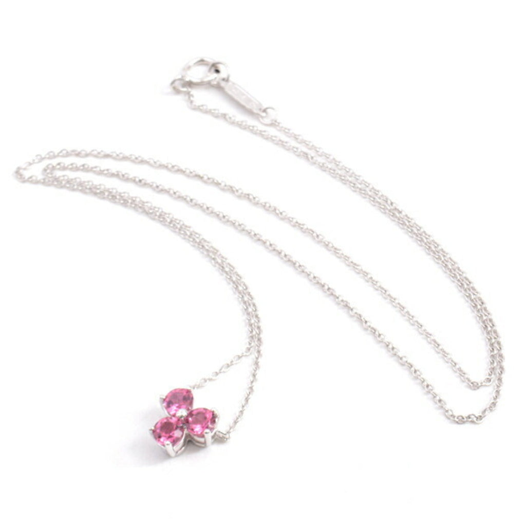 Pendant Necklace 18K White Gold with Tourmaline
