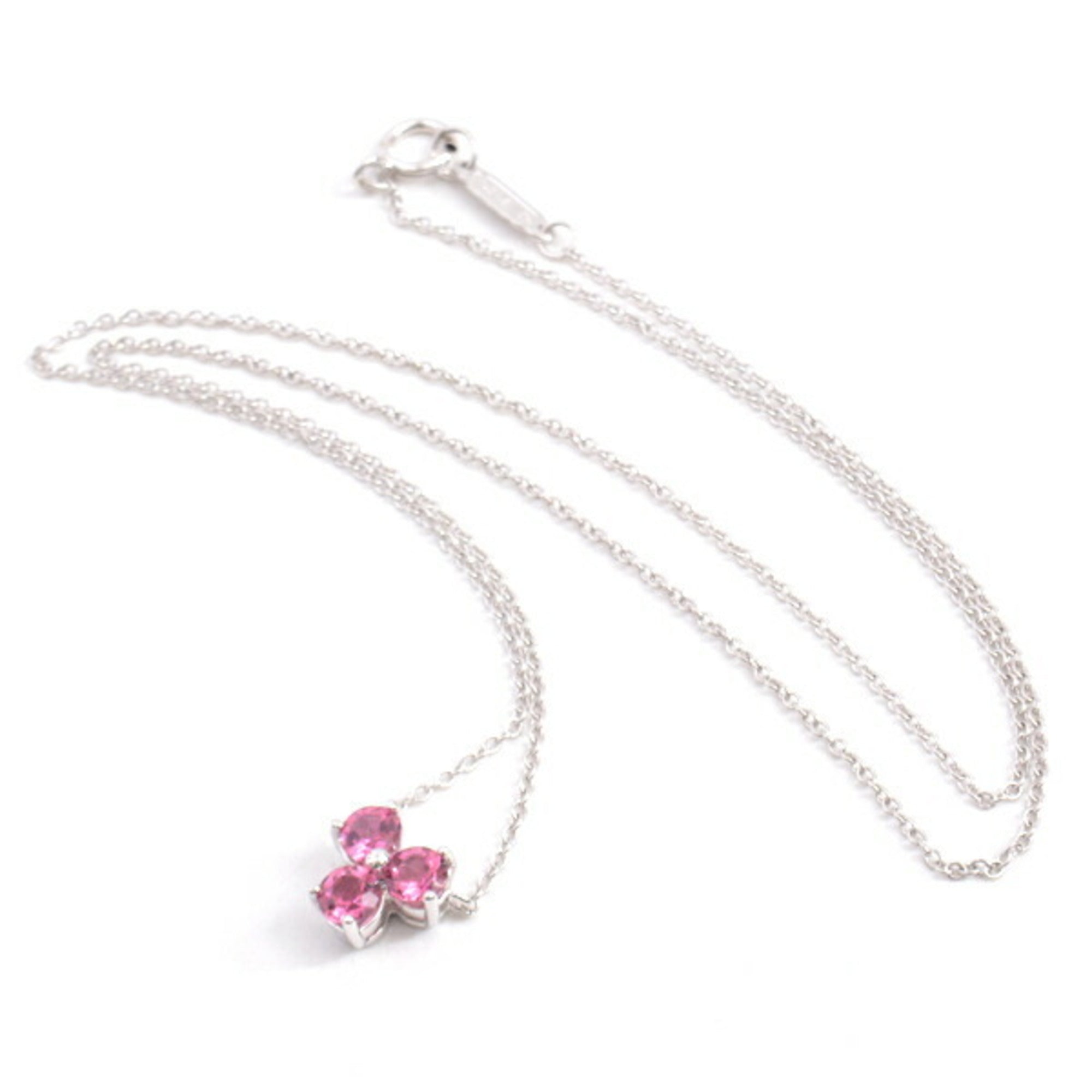 Pendant Necklace 18K White Gold with Tourmaline