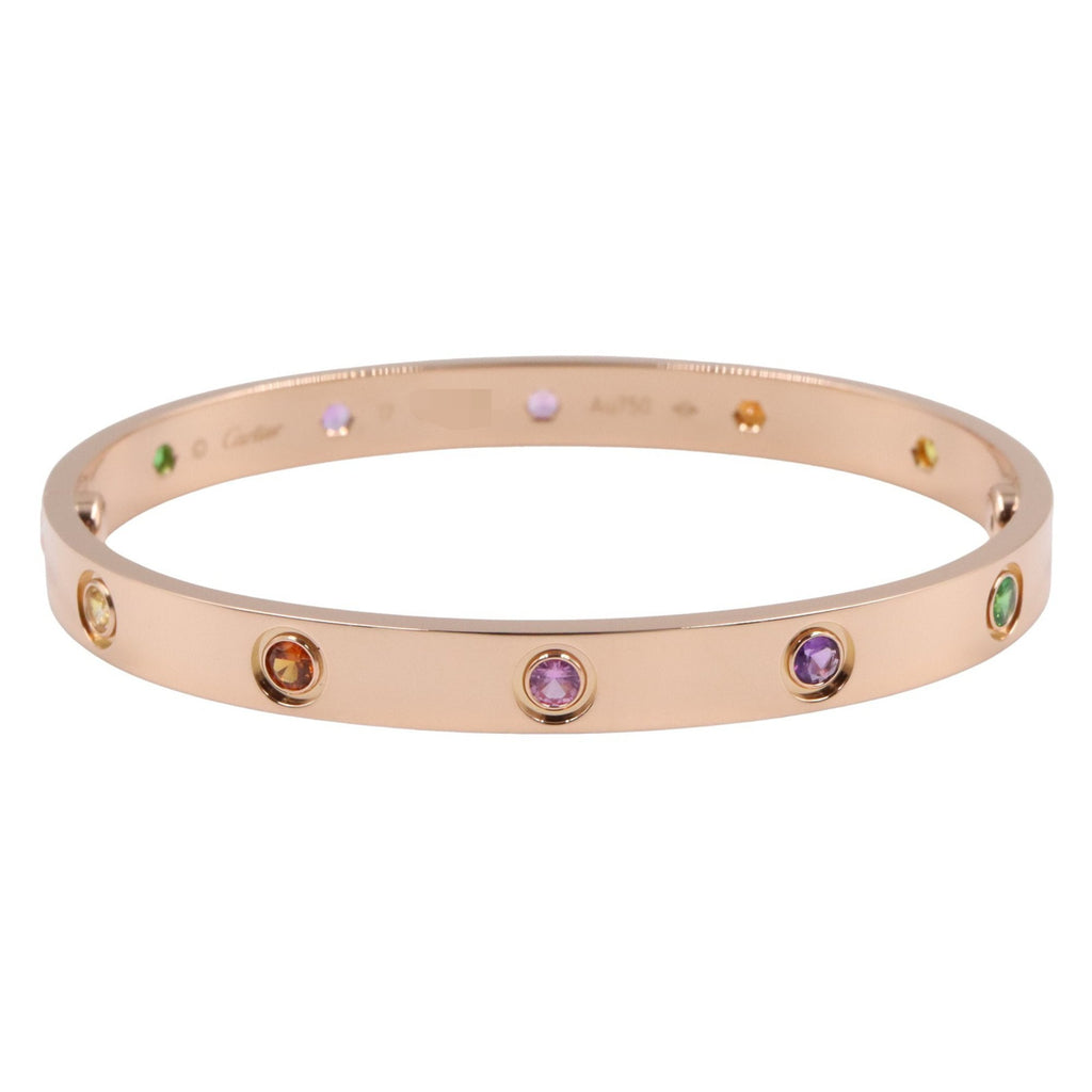 Bracelet 18K Rose Gold With Amethyst Garnet and Sapphire