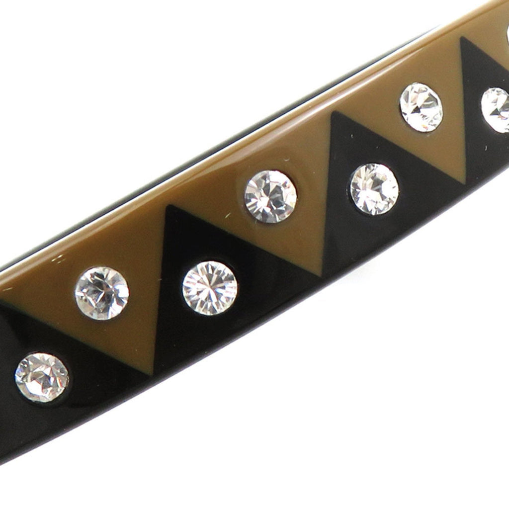 Bracelet Plastic Black And Brown With Rhinestone