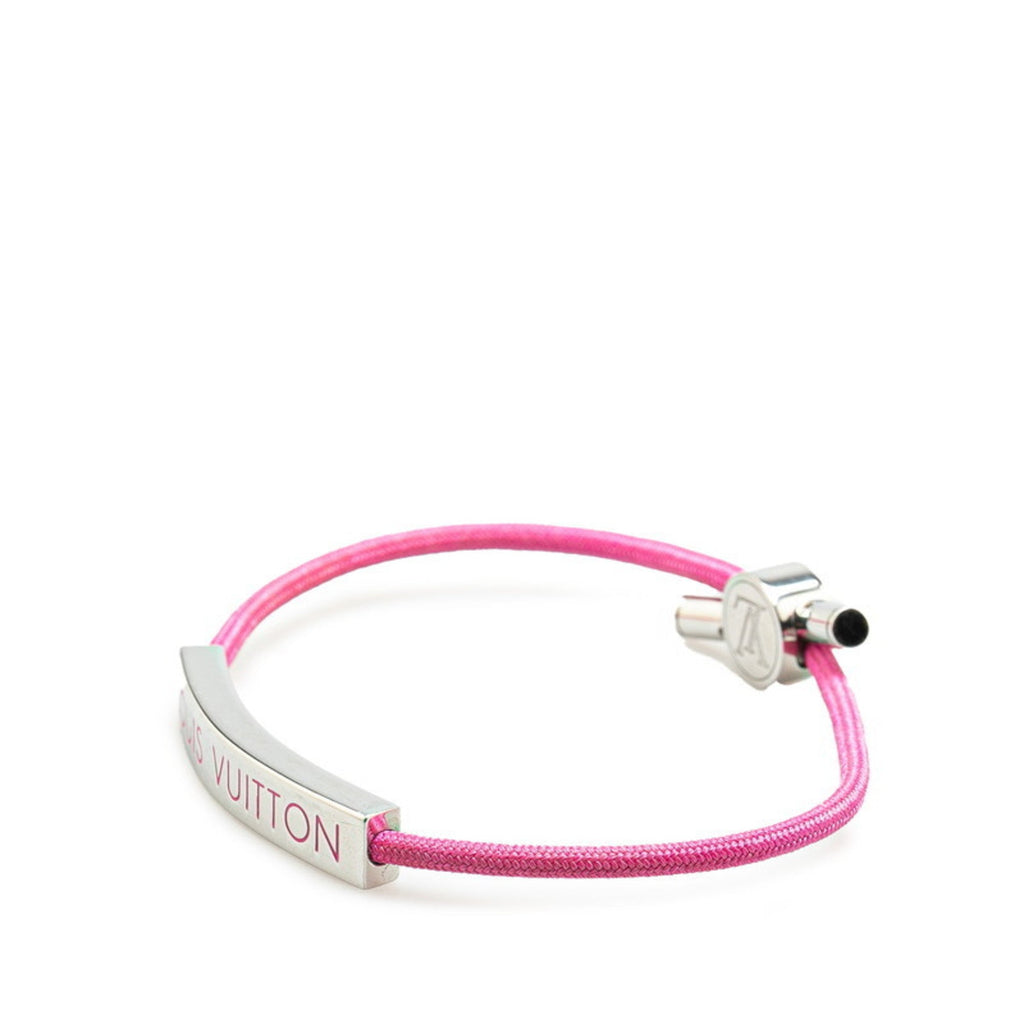 Bracelet Canvas and Metal Pink Gold and Silver