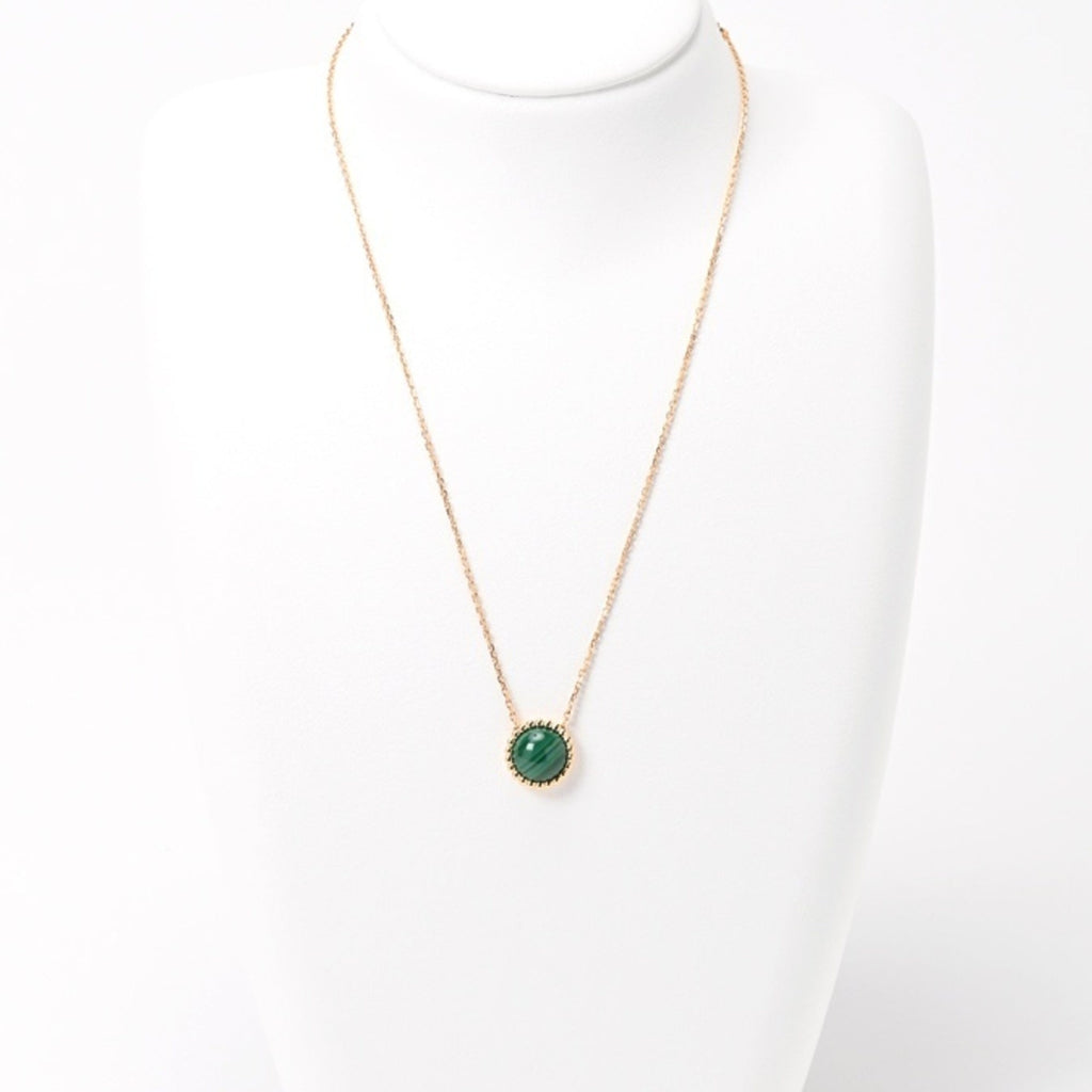 Perlee Pendant Necklace 18K Yellow Gold with Malachite
