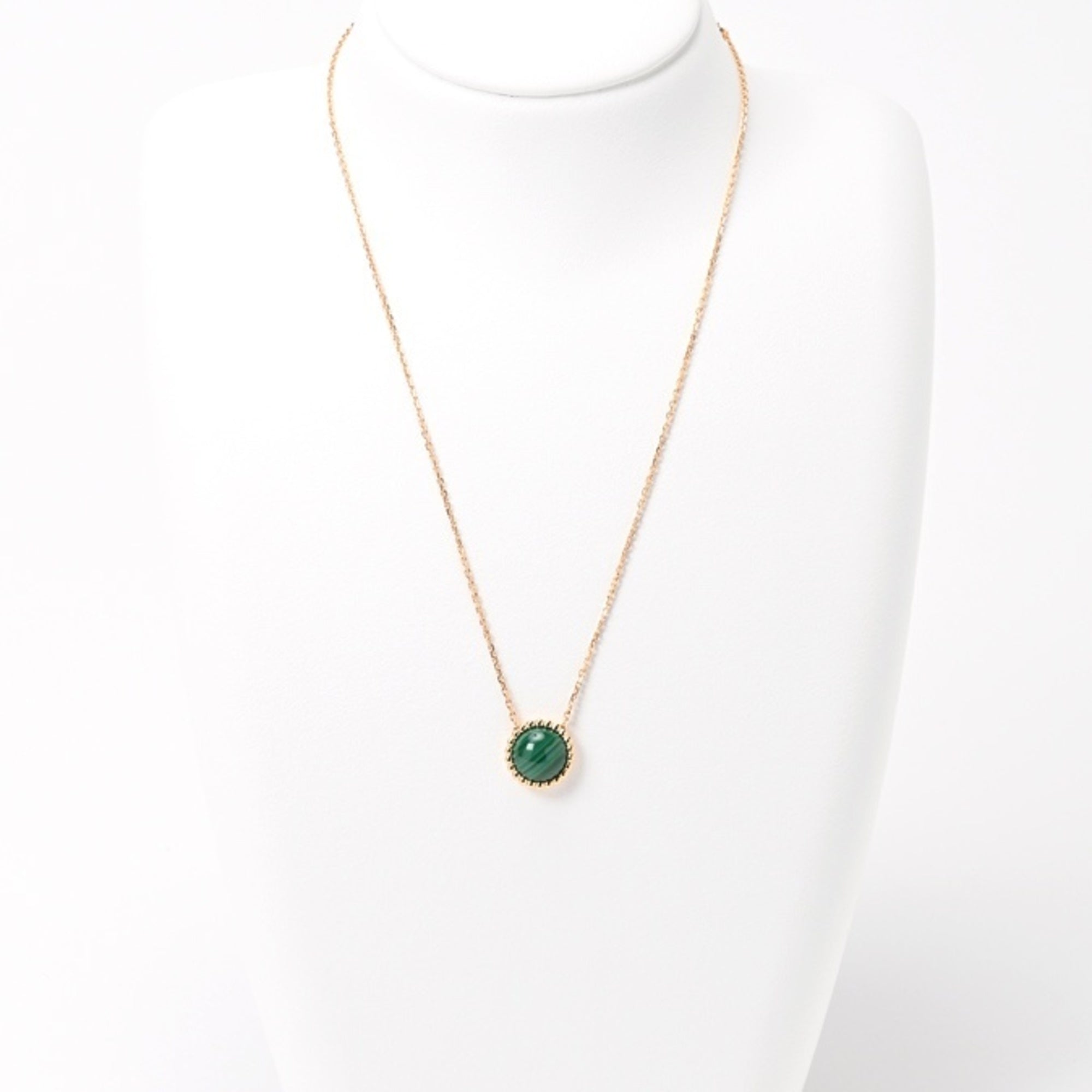 Perlee Pendant Necklace 18K Yellow Gold with Malachite