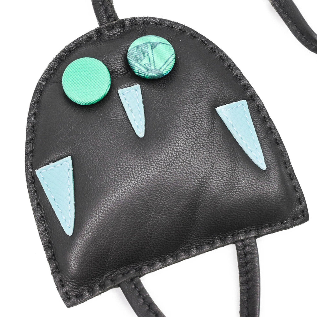 Petit H Owl Charm Leather Black Handbag Charm