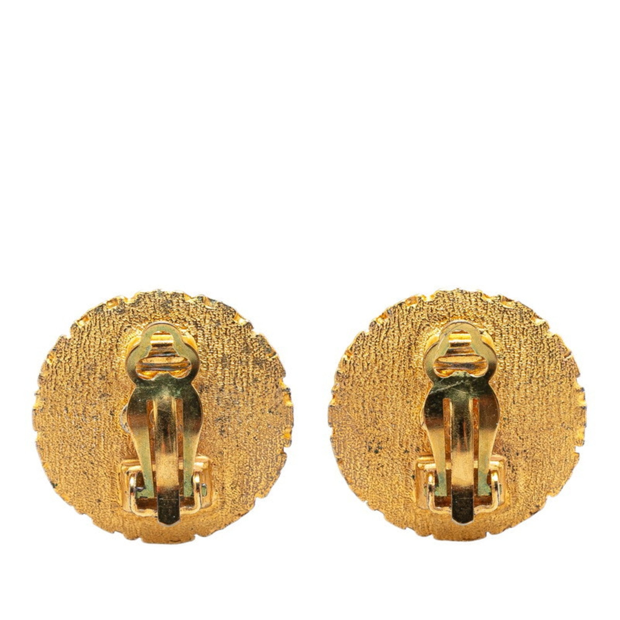 CC Logo Round Clip-On Earrings Metal
