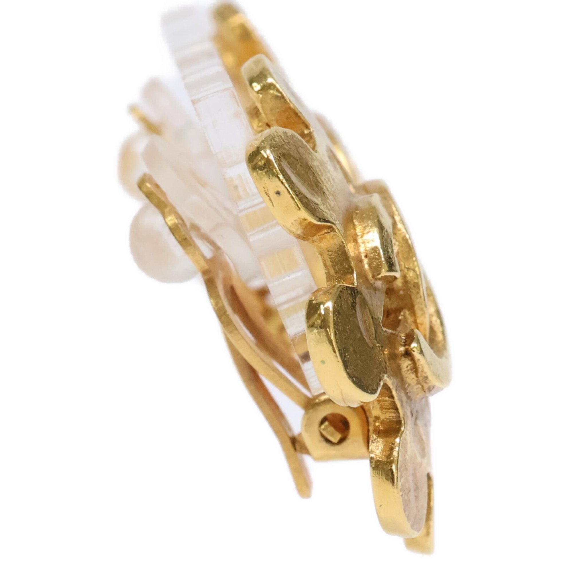 CC Logo Clip-On Earrings Gold-Tone Metal Gold-Tone Metal