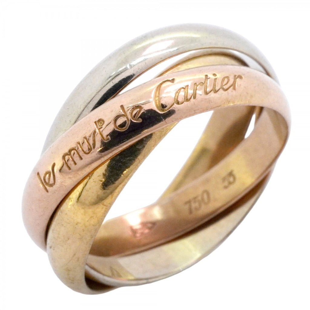 Vendome Louis Cartier Band Ring 18K Tricolor Gold