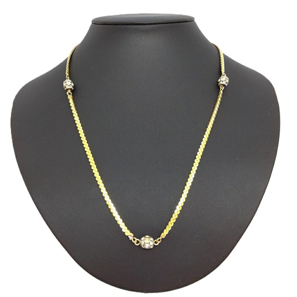 Pendant Necklace Gold Rhinestone