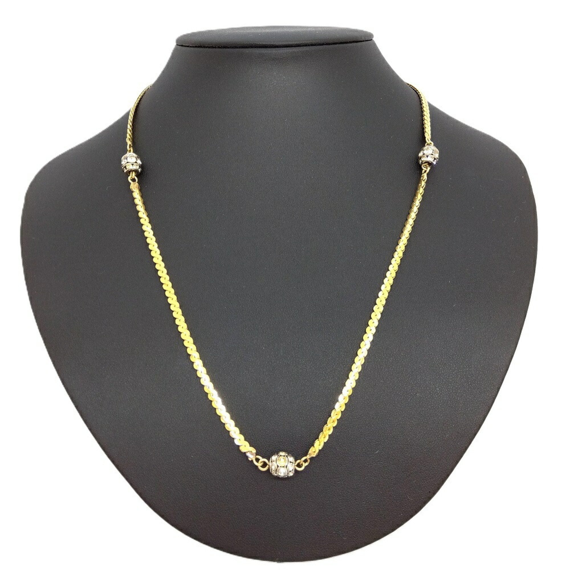 Pendant Necklace Gold Rhinestone