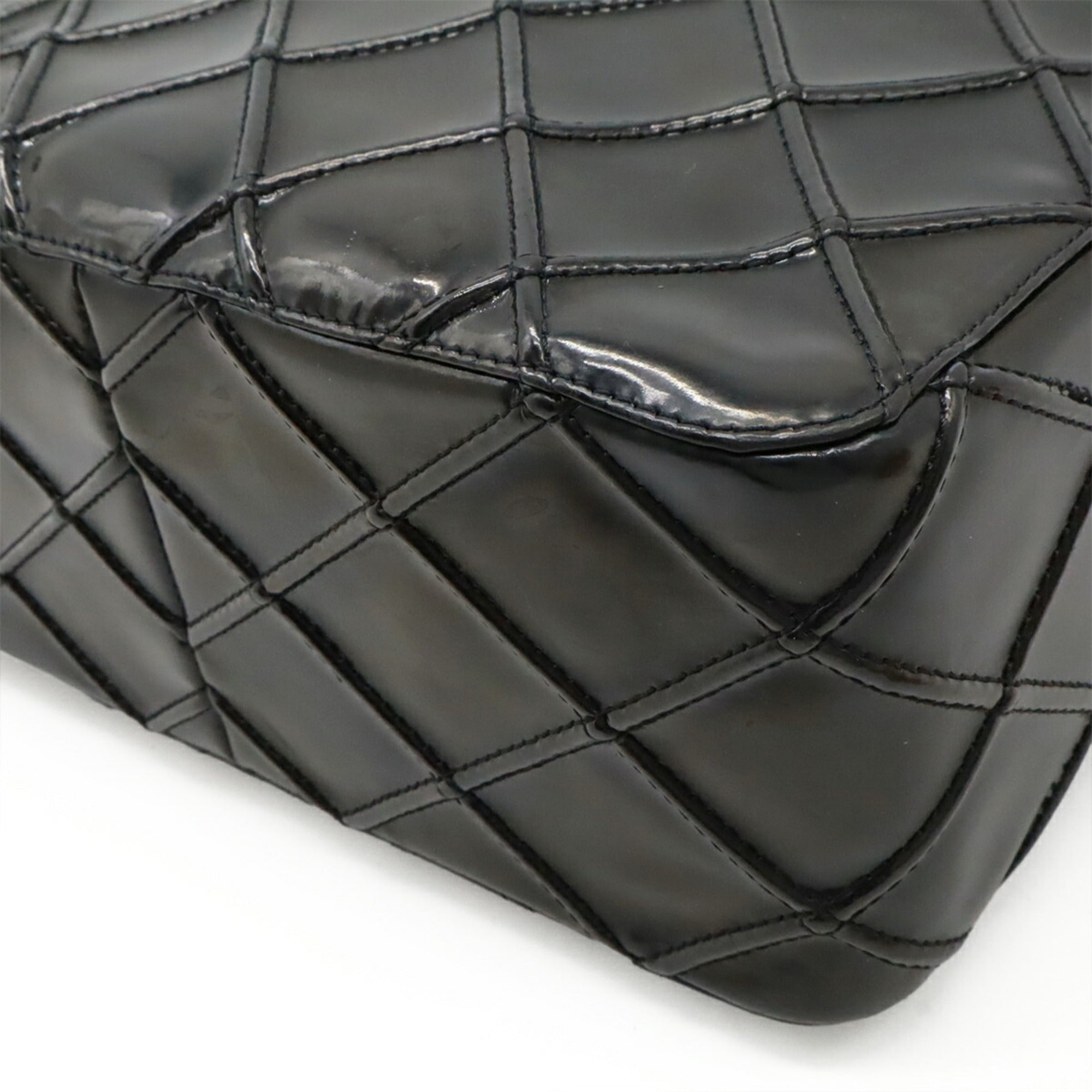 Vintage Pocket Shoulder Bag Quilted Patent Small