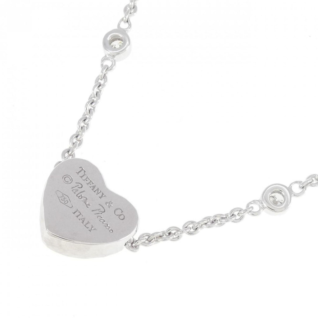 Hamard Heart Pendant Necklace 18K White Gold with Diamond