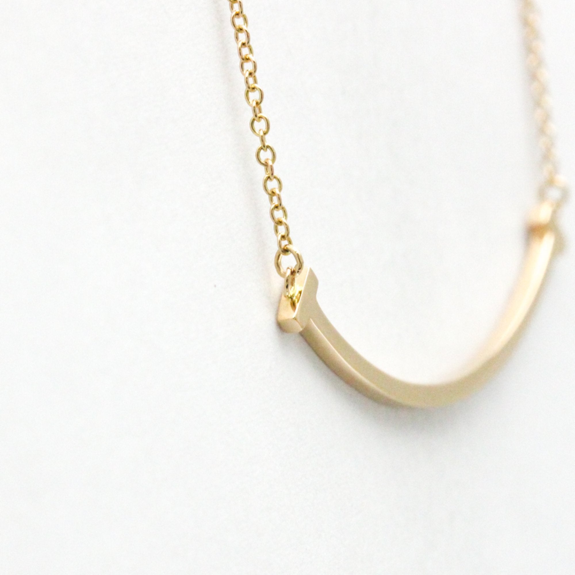 T Smile Pendant Necklace 18K Rose Gold