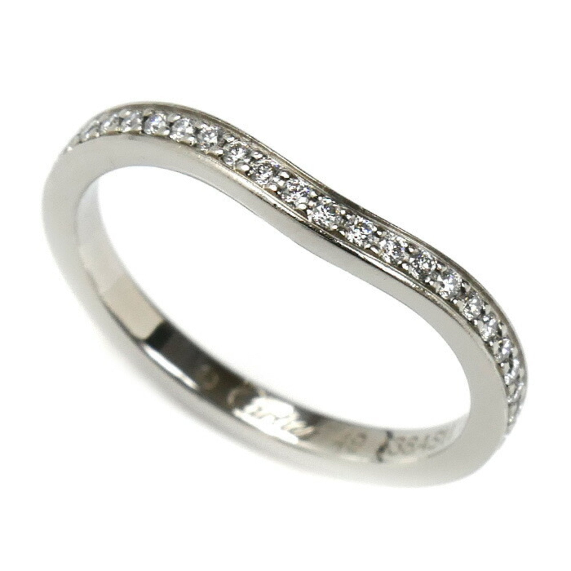 Ballerina Curve Half Eternity Ring Platinum with Diamond