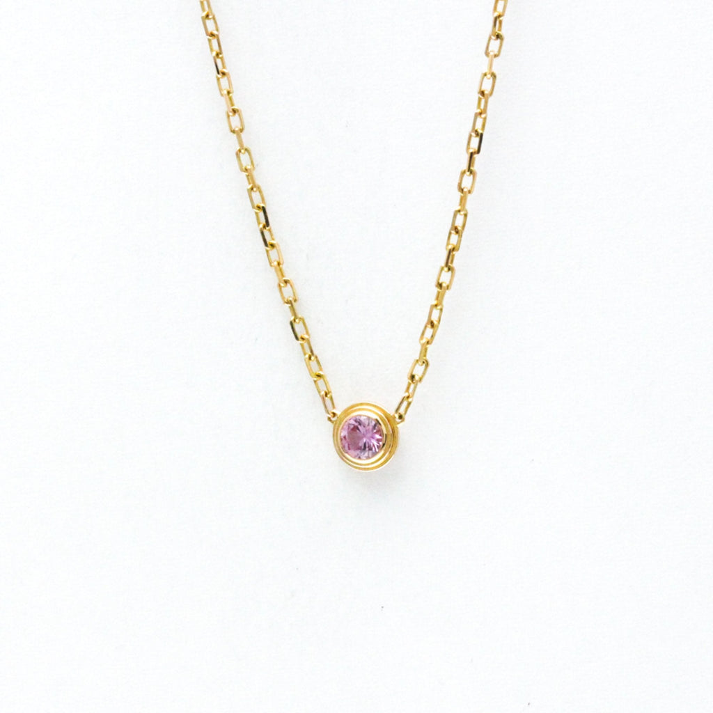 Pendant Necklace 18K Rose Gold with Sapphire