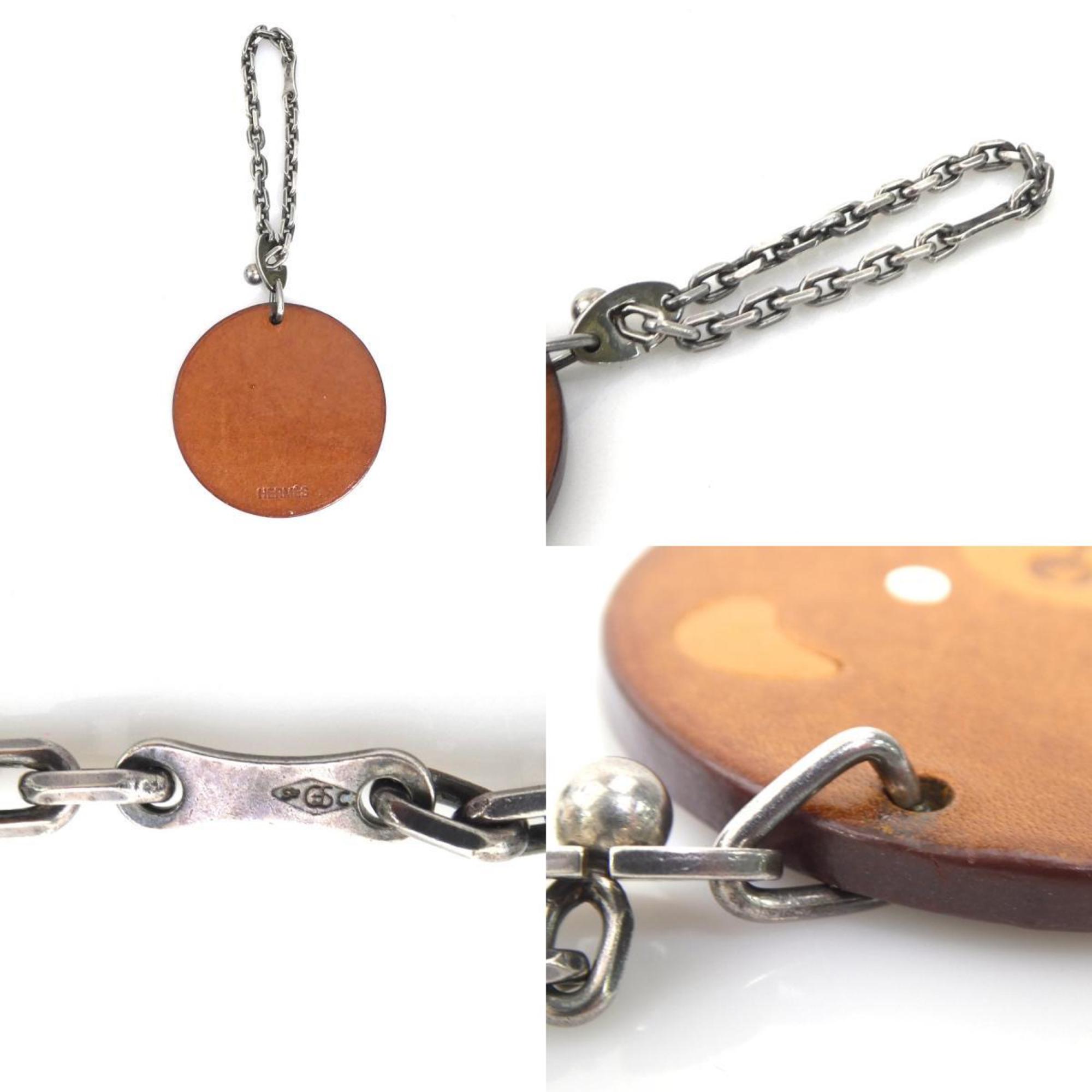 Bear Charm Leather and Metal Brown Handbag Charm