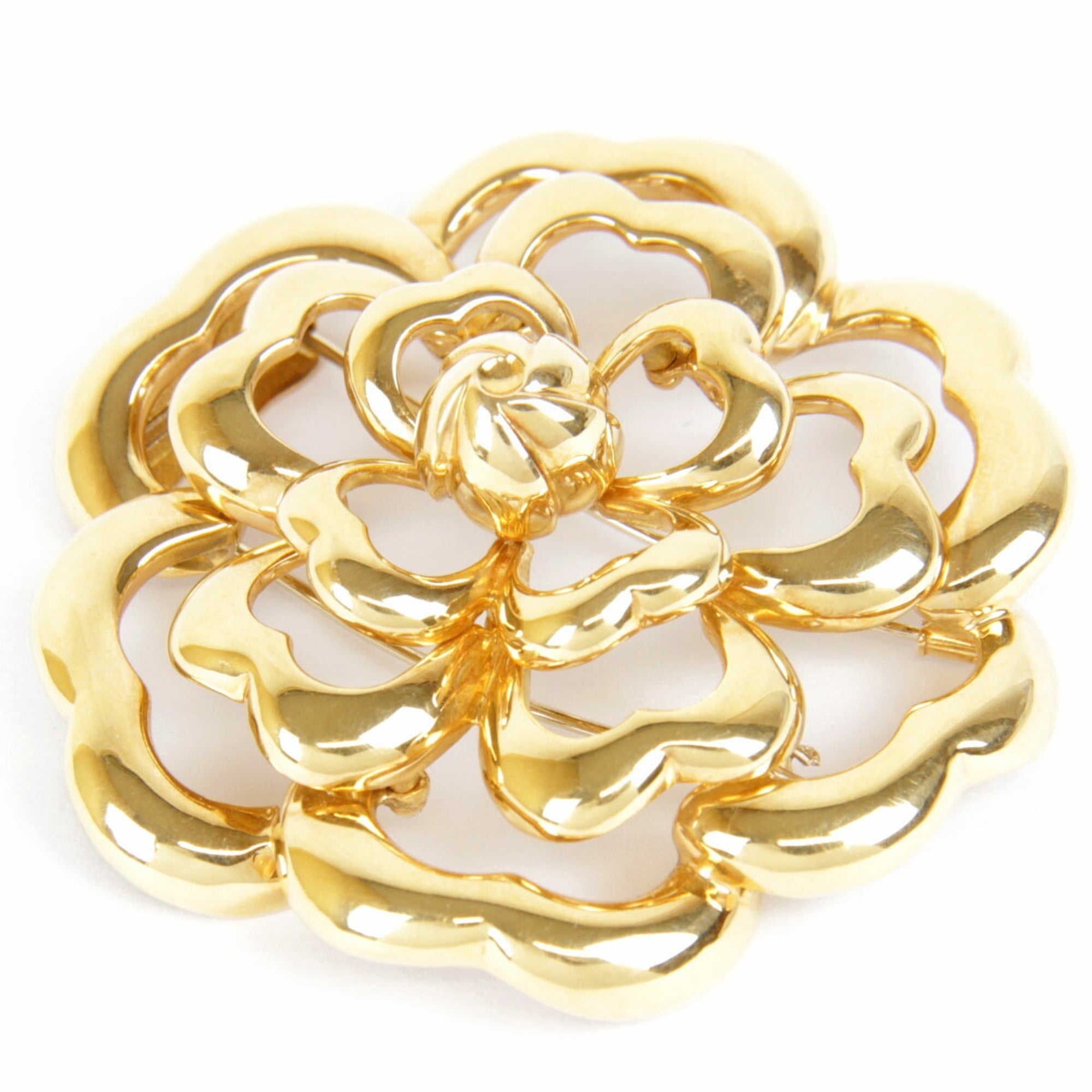 Camellia Brooch 18K Yellow Gold