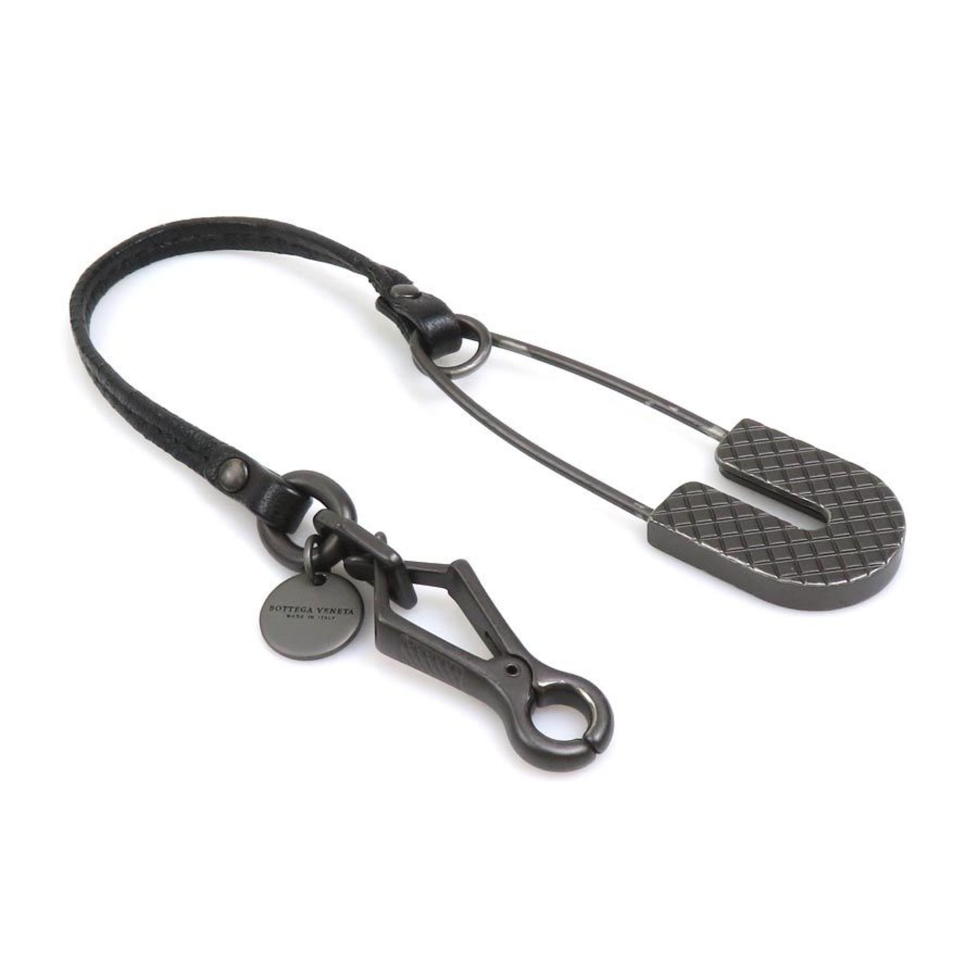 Charm Key Ring Leather and Metal Black Handbag Charm