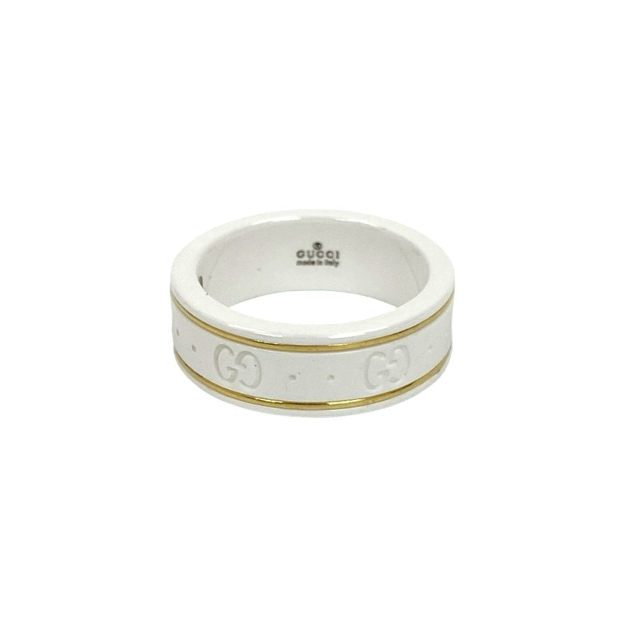 GG Icon Ring Ceramic Gold and White