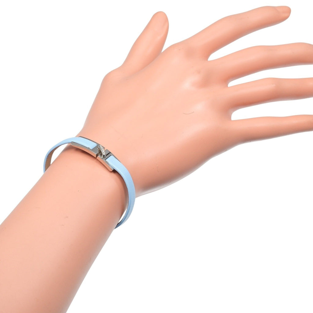 Bracelet Leather and 18K White Gold With Diamond