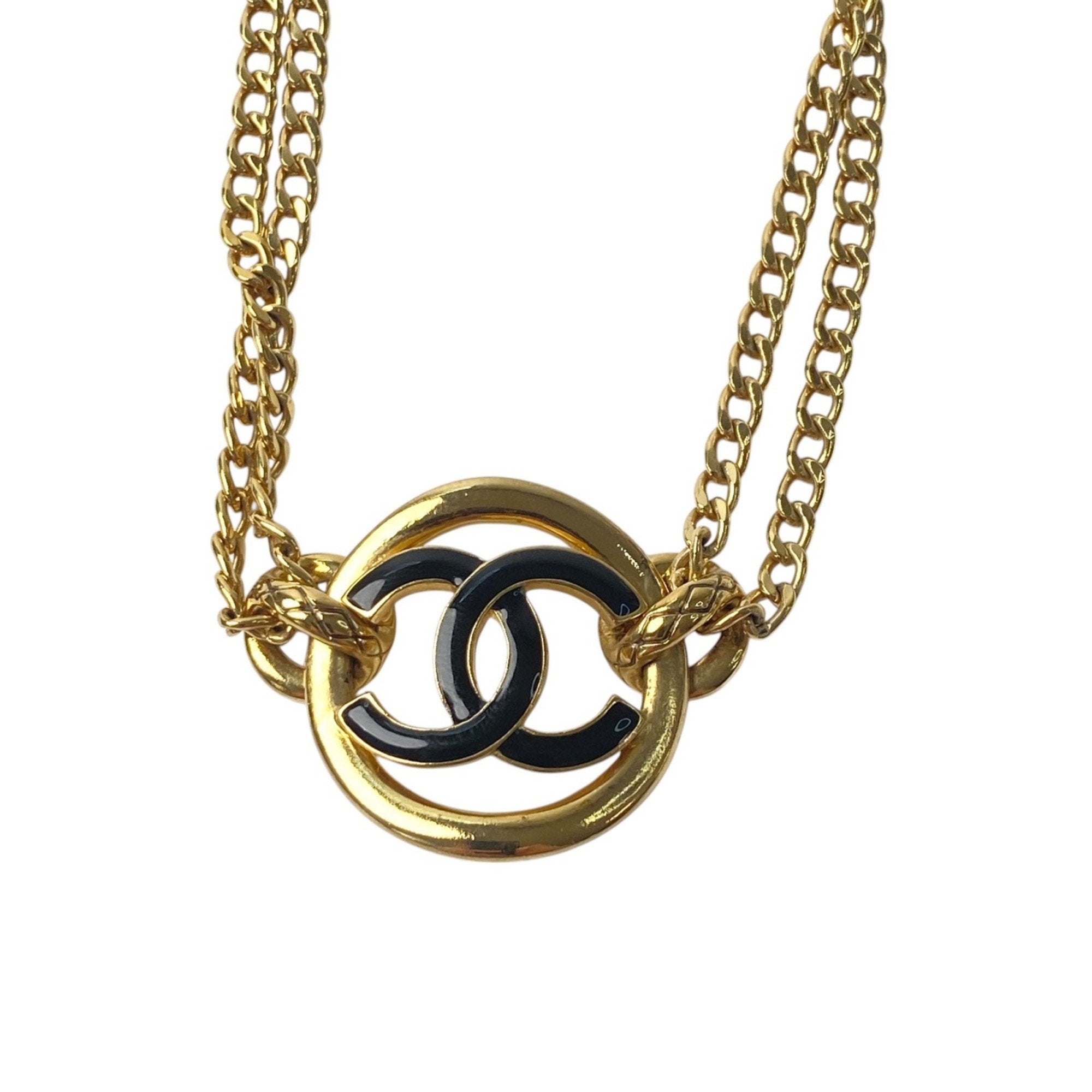 CC Logo Necklace Gold-Tone Metal