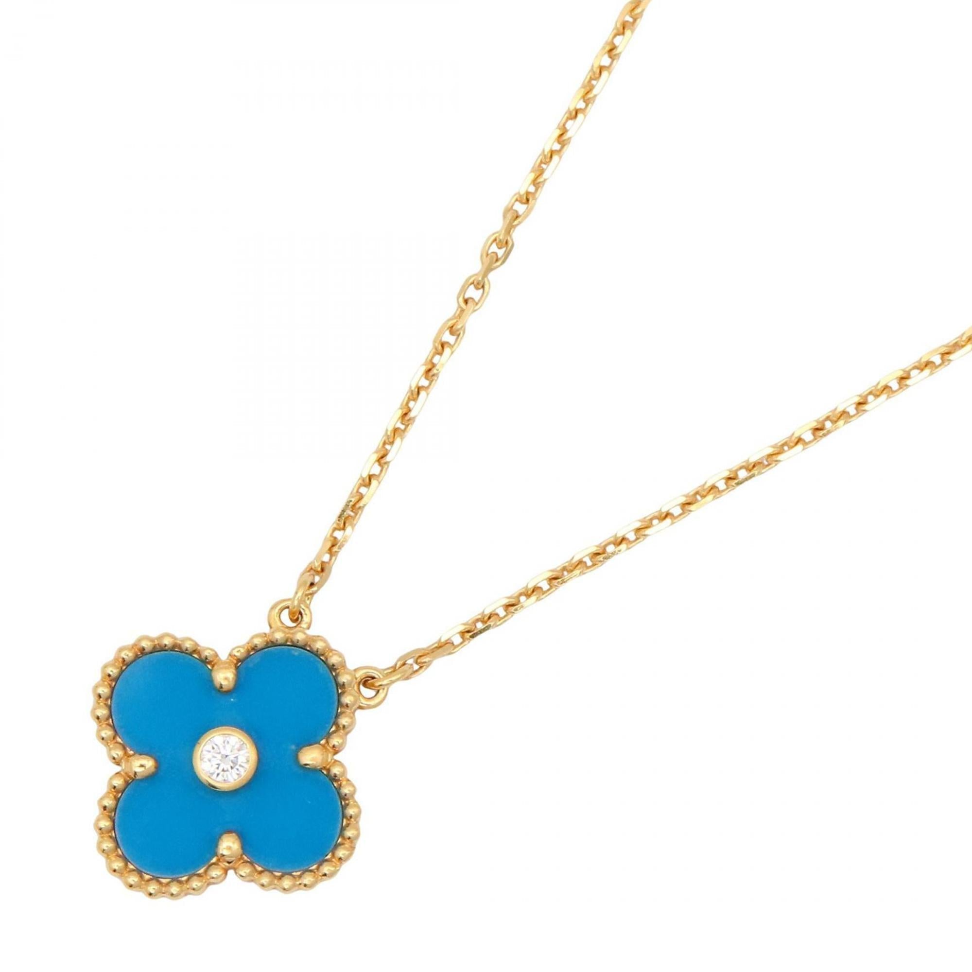Vintage Alhambra Pendant Necklace 18K Yellow Gold
