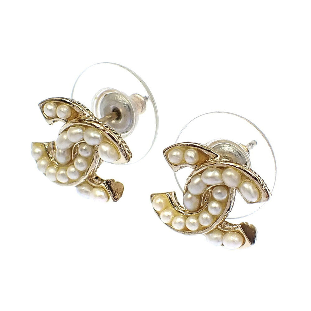 CC Logo Earrings Metal Gold-Tone Metal