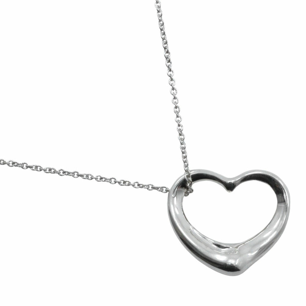 Open Heart Pendant Necklace Sterling Silver 26mm