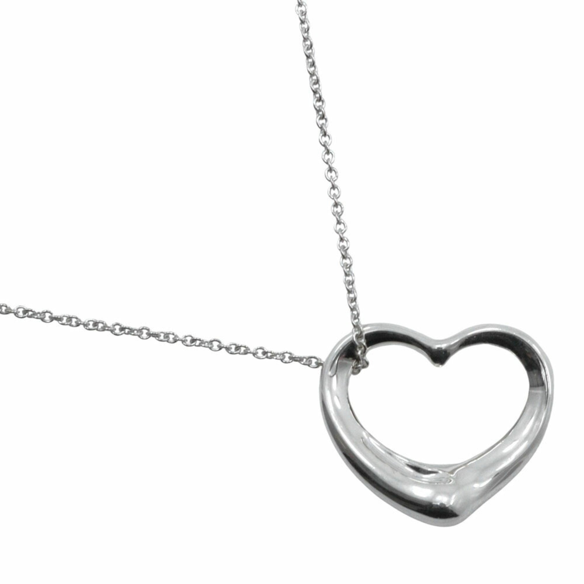 Open Heart Pendant Necklace Sterling Silver 26mm