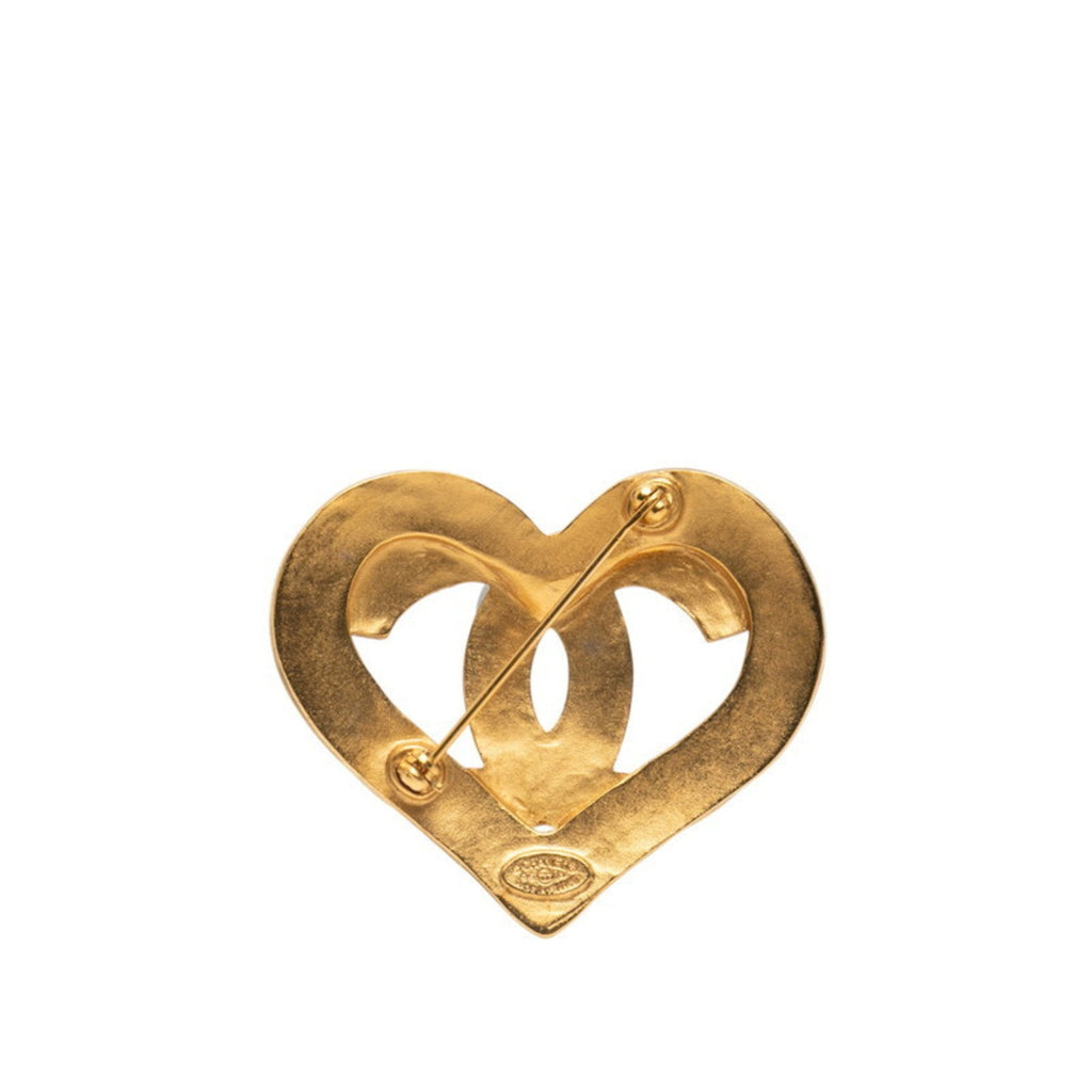 CC Logo Heart Brooch Metal