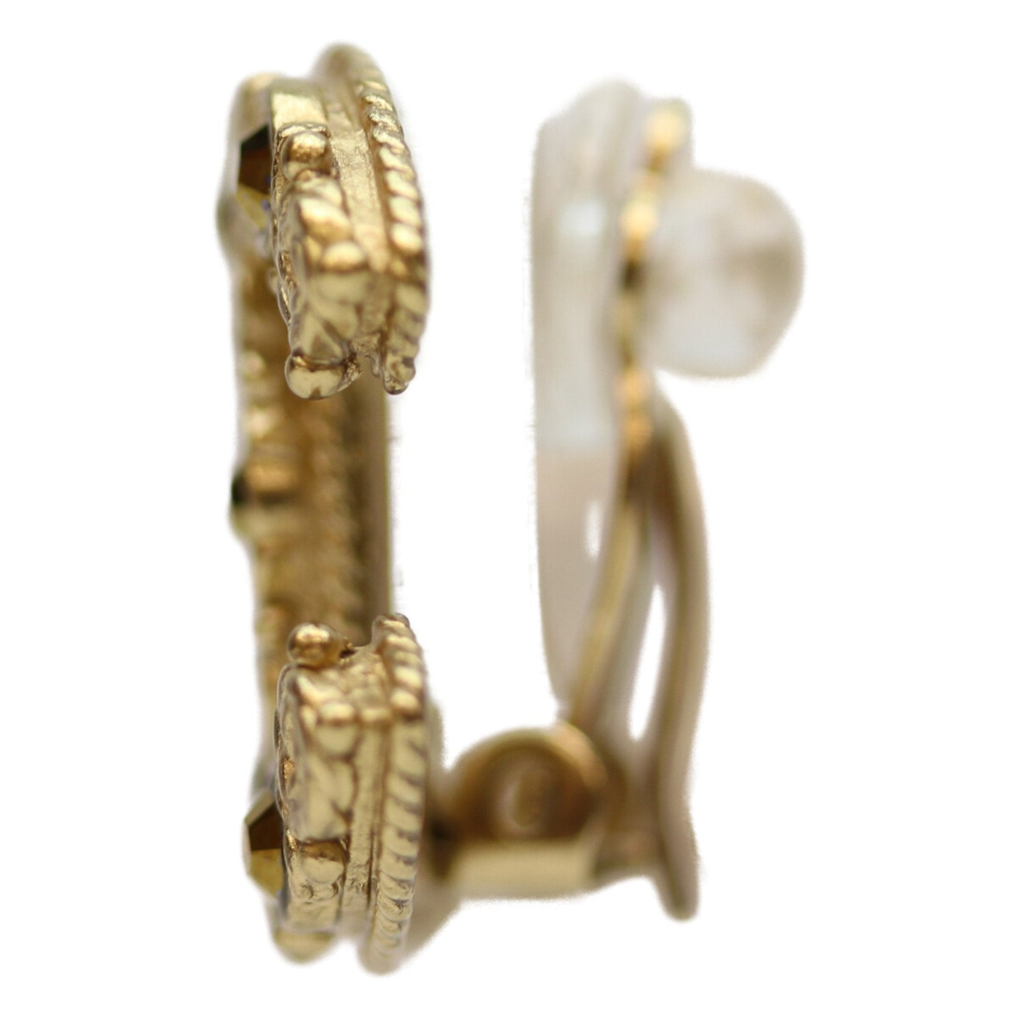 CC Logo Clip-On Earrings Gold-Tone Metal Gold-Tone Metal