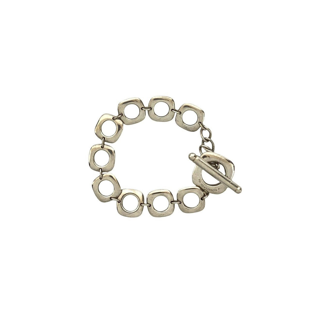 Square Cushion Charm Bracelet Sterling Silver