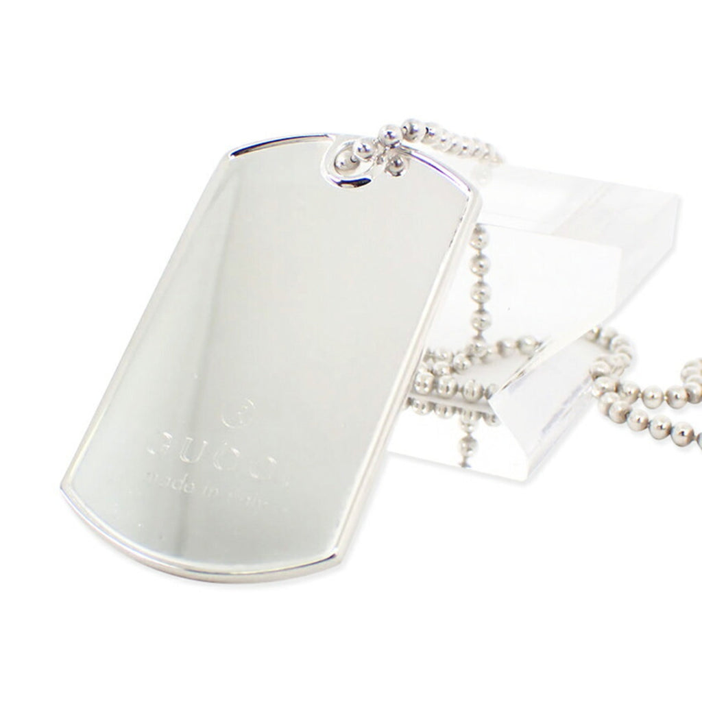 Dog Tag Pendant Necklace Sterling Silver