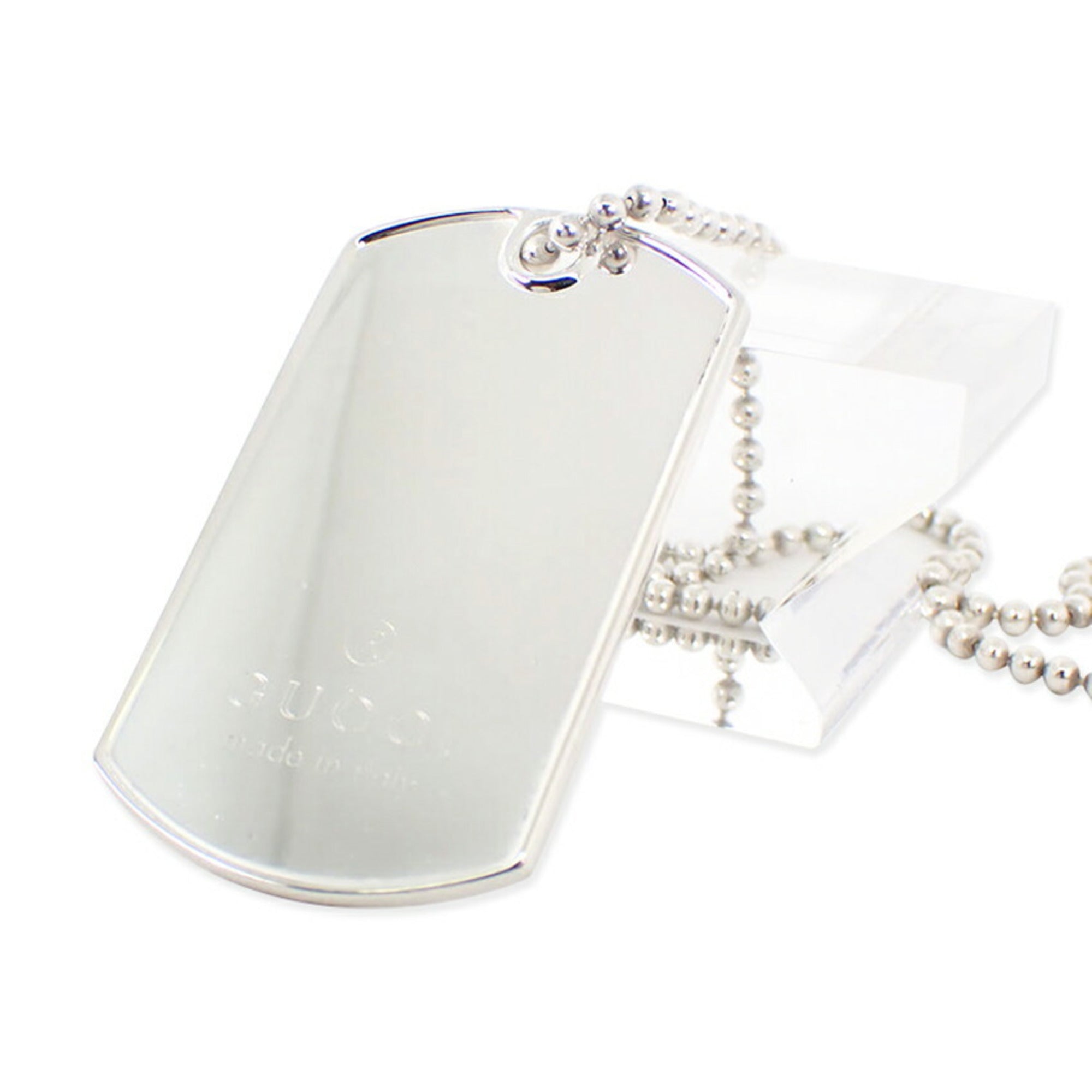 Dog Tag Pendant Necklace Sterling Silver
