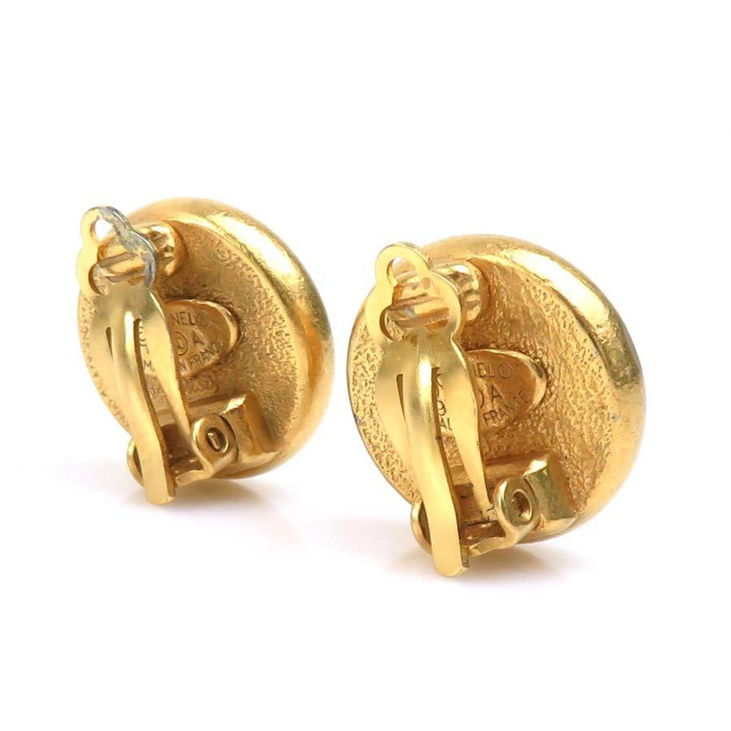 Earrings Pearl Gold-Tone Metal